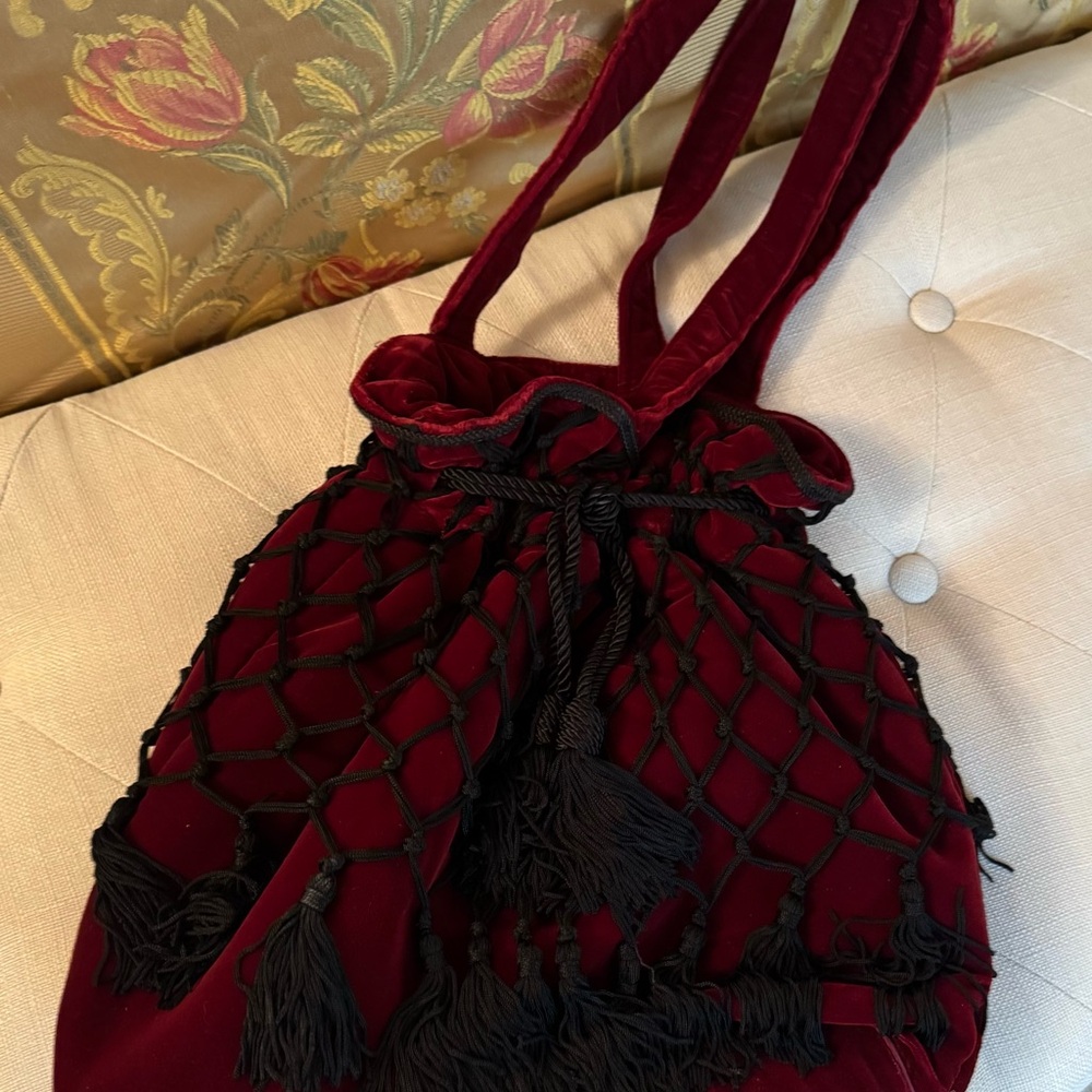 Anne Klein Red Velvet Bag - Picture 2 of 10
